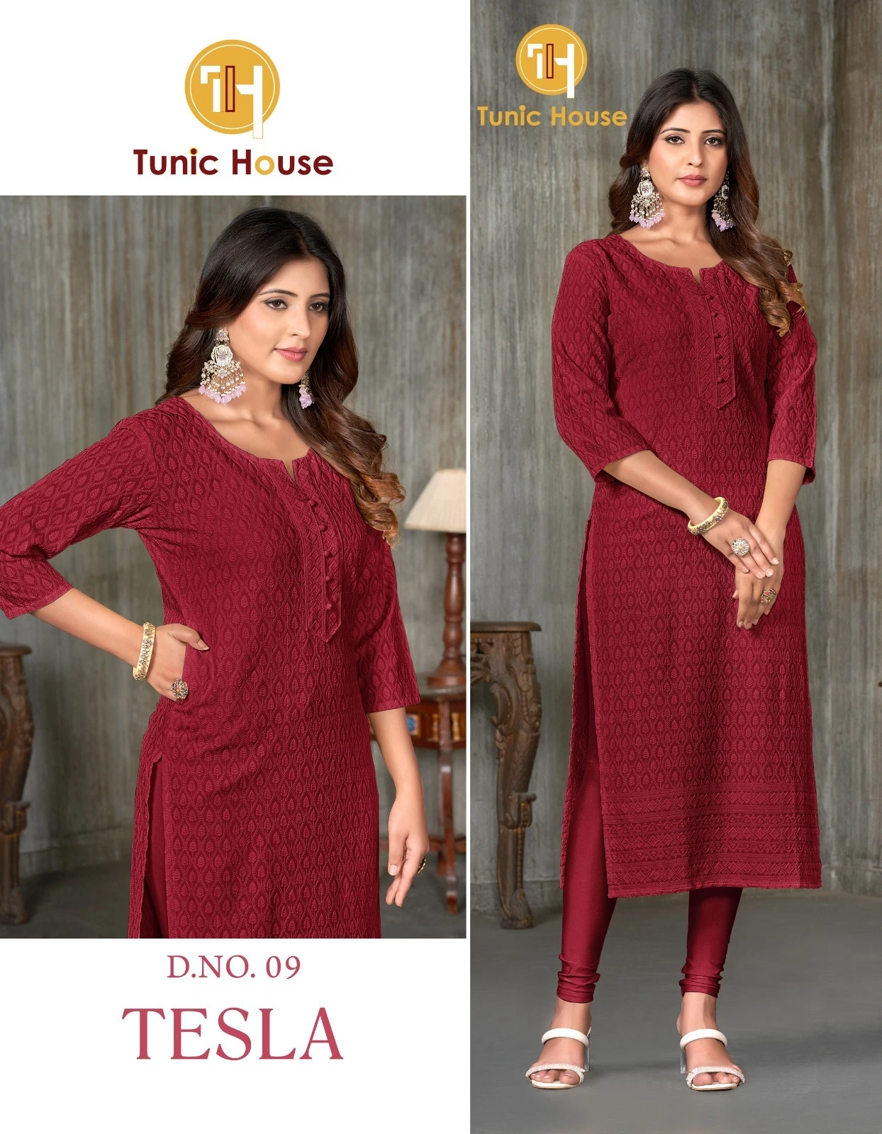 Tunic House Tesla Viscous Rayon Wholesale Fully Chikankari Fancy Kurtis Catalog — Wholesale Kurtis, MPA wholesale from Surat - Gallery Image 7